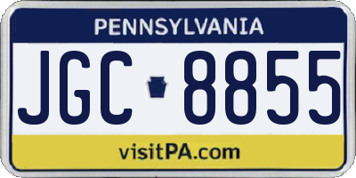 PA license plate JGC8855
