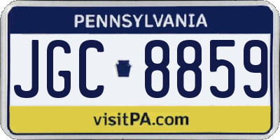 PA license plate JGC8859