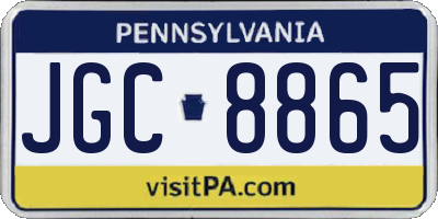 PA license plate JGC8865