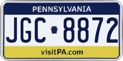 PA license plate JGC8872