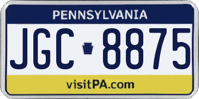 PA license plate JGC8875