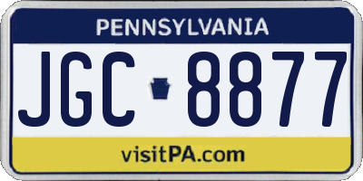 PA license plate JGC8877