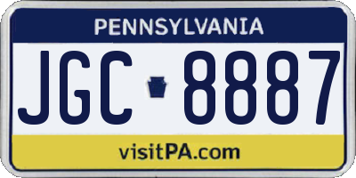 PA license plate JGC8887