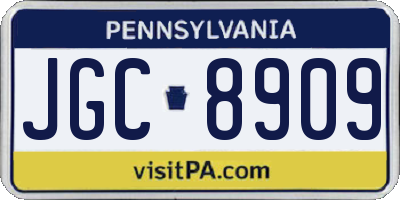 PA license plate JGC8909