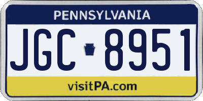 PA license plate JGC8951