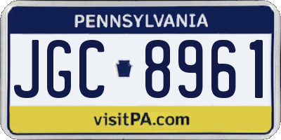 PA license plate JGC8961