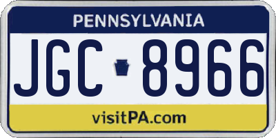 PA license plate JGC8966