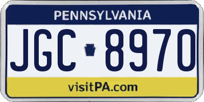 PA license plate JGC8970