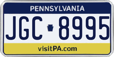 PA license plate JGC8995
