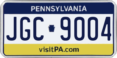 PA license plate JGC9004