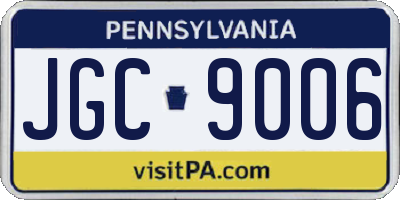 PA license plate JGC9006
