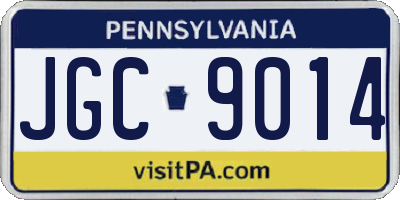 PA license plate JGC9014