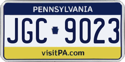 PA license plate JGC9023