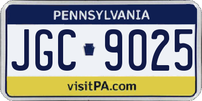 PA license plate JGC9025