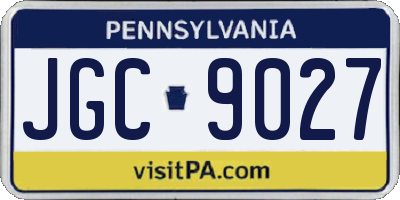 PA license plate JGC9027