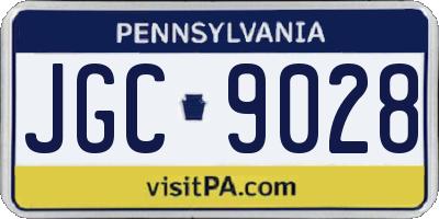 PA license plate JGC9028