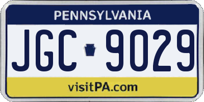 PA license plate JGC9029