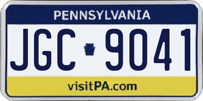 PA license plate JGC9041