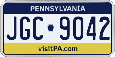 PA license plate JGC9042