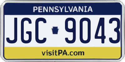 PA license plate JGC9043