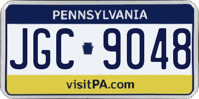 PA license plate JGC9048