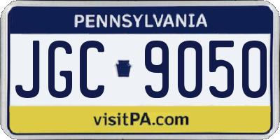 PA license plate JGC9050