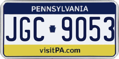 PA license plate JGC9053