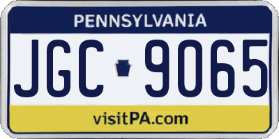 PA license plate JGC9065