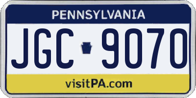 PA license plate JGC9070