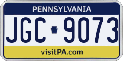 PA license plate JGC9073
