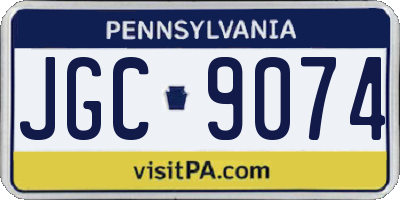 PA license plate JGC9074