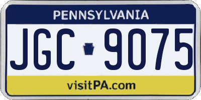 PA license plate JGC9075