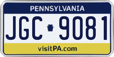PA license plate JGC9081
