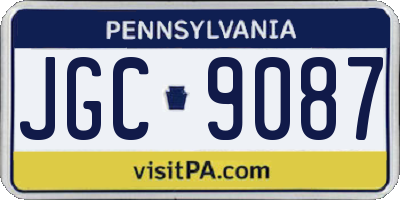 PA license plate JGC9087