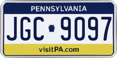PA license plate JGC9097