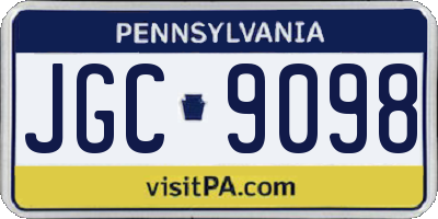 PA license plate JGC9098