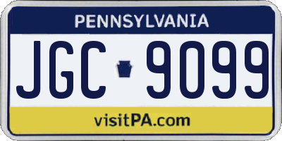 PA license plate JGC9099