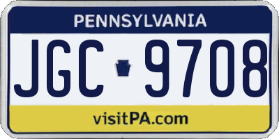PA license plate JGC9708