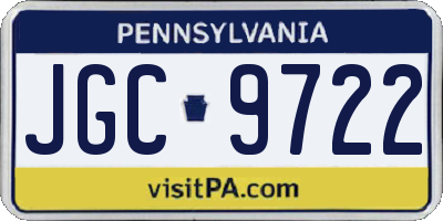 PA license plate JGC9722