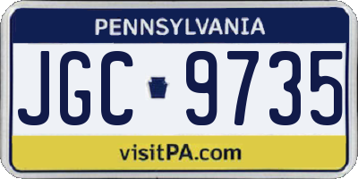 PA license plate JGC9735