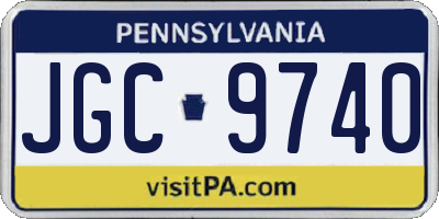 PA license plate JGC9740