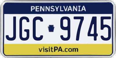 PA license plate JGC9745