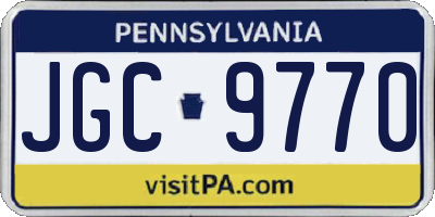 PA license plate JGC9770