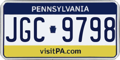 PA license plate JGC9798