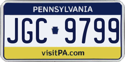 PA license plate JGC9799