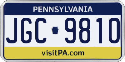PA license plate JGC9810
