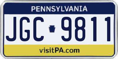 PA license plate JGC9811