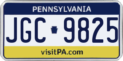 PA license plate JGC9825
