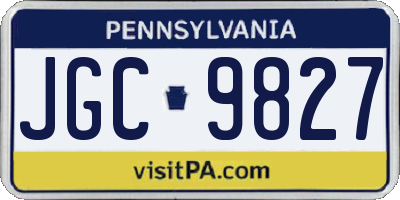 PA license plate JGC9827