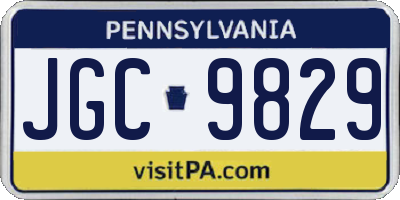 PA license plate JGC9829